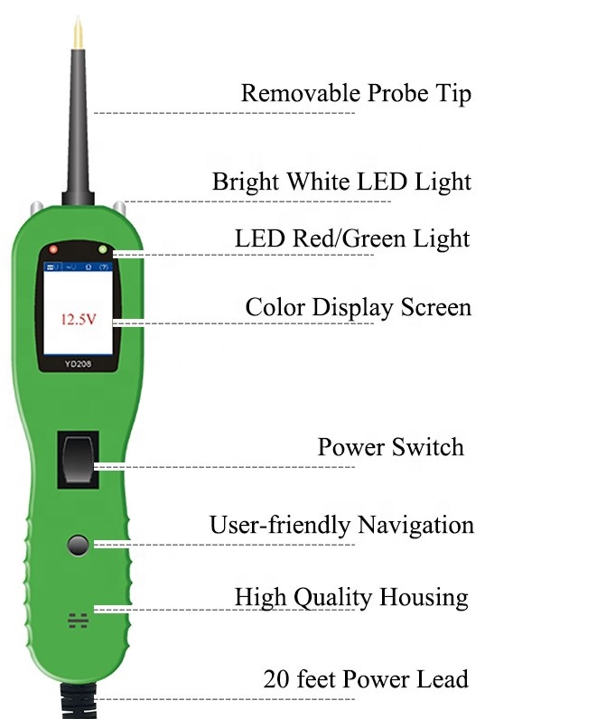 Power Test YD208 Car Circuit Tester Electrical System Diagnostic Tool