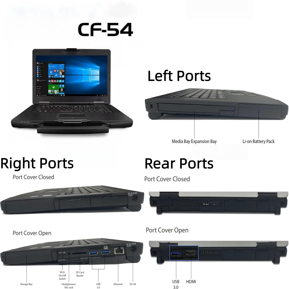 Diesel Diagnostic Laptop Cf54 I5 Windows10 14Inch 16GB 1TB Heavy Duty Truck Scanner