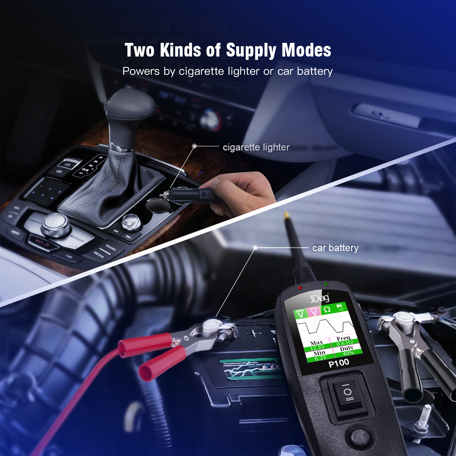For P100 Digital Automotive Electrical System Circuit Tester with 1 Year Warranty for Cars and Trucks