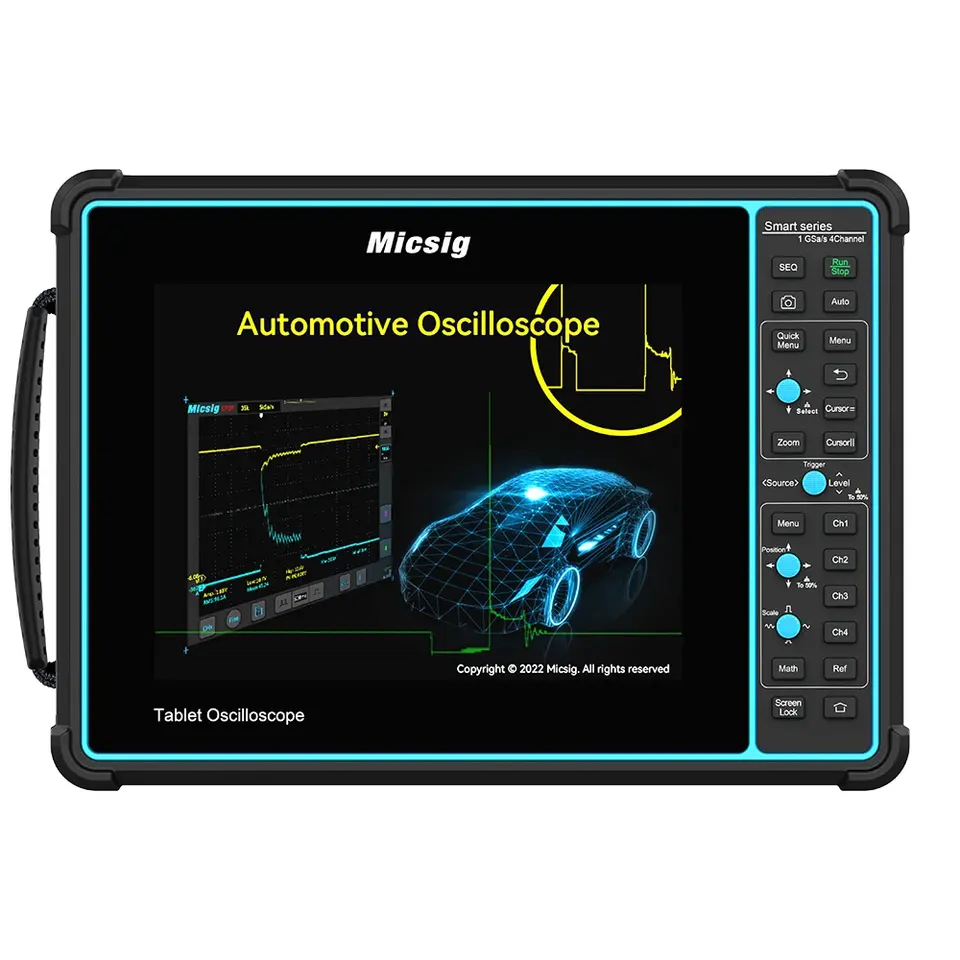 Micsig SATO1004 Portable Automotive Oscilloscope 4 Channels 100MHz Bandwidth 1GSa/s Sampling Rate 8" Touch Screen 8-Bit 1 Year