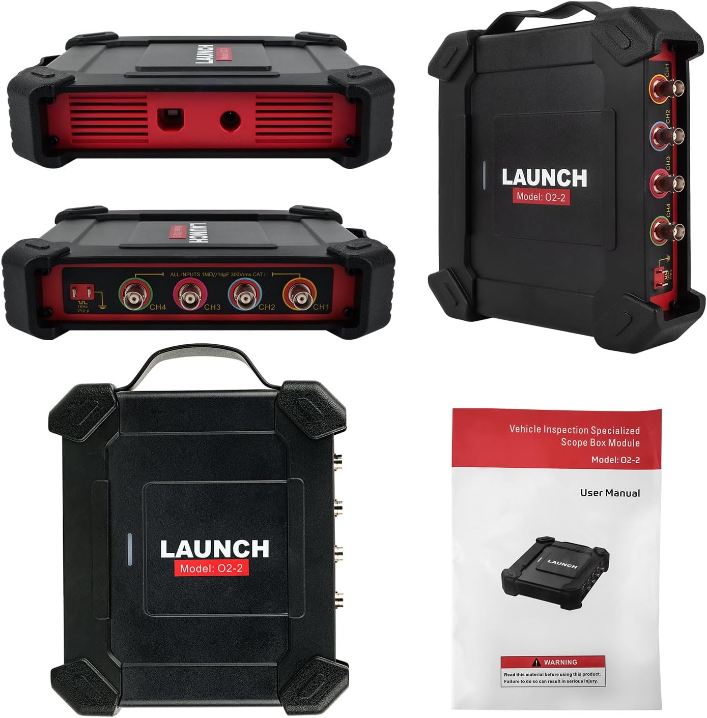 LAUNCH X431 O2-2 Scope Box Oscilloscope 4 Channels 100MHz USB DC Automotive Oscilloscopes Work With PRO3S+ V5.0/PAD V/ PAD VII