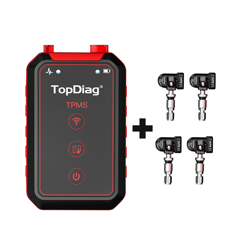 TopDiag PS001 BLE5.0 OBD2 Scanner Automotive Diagnostic Tool with BT TPMS Sensor Programming 5V Voltage Free Online Life Update