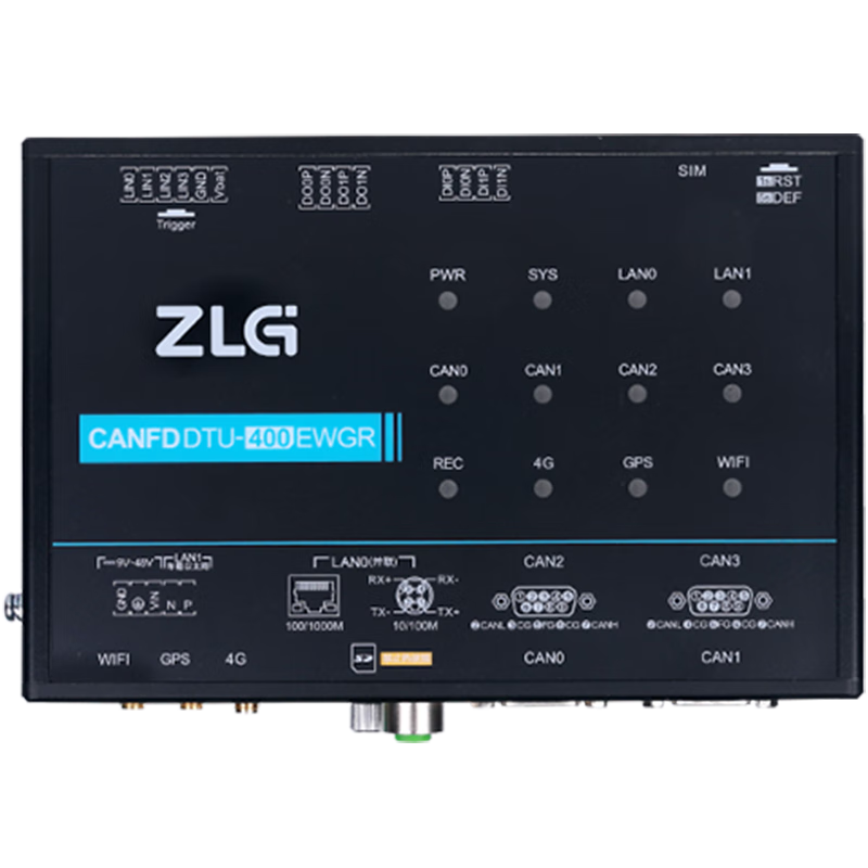 ZLG CANFDDTU-400ER 4-Channel CAN FD Data Logger Automotive Black Box for Vehicle Testing and Diagnostics