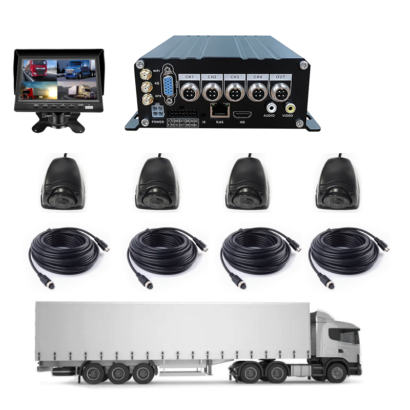 SeemeTech 4 Channel 4G GPS WIFI Video Recorder ADAS DMS BSD Truck Bus Fleet Monitoring System Mobile DVR Kit 1 Year Warranty