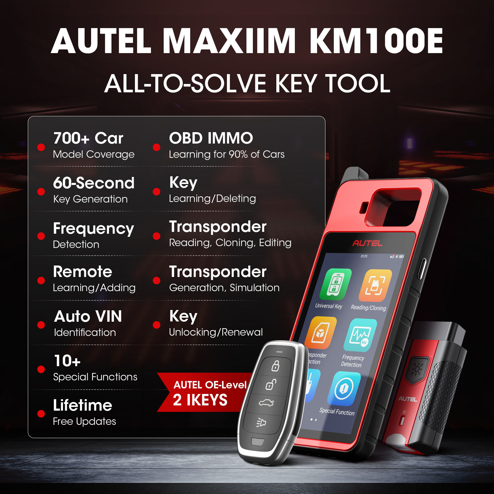 Modern Autel KM100E Diagnostic Platform Supporting Key Programming Features