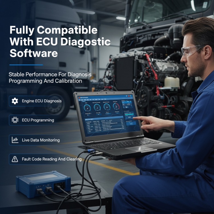 Diesel Diagnostic Laptop Cf54 I5 Windows10 14Inch 16GB 1TB Heavy Duty Truck Scanner