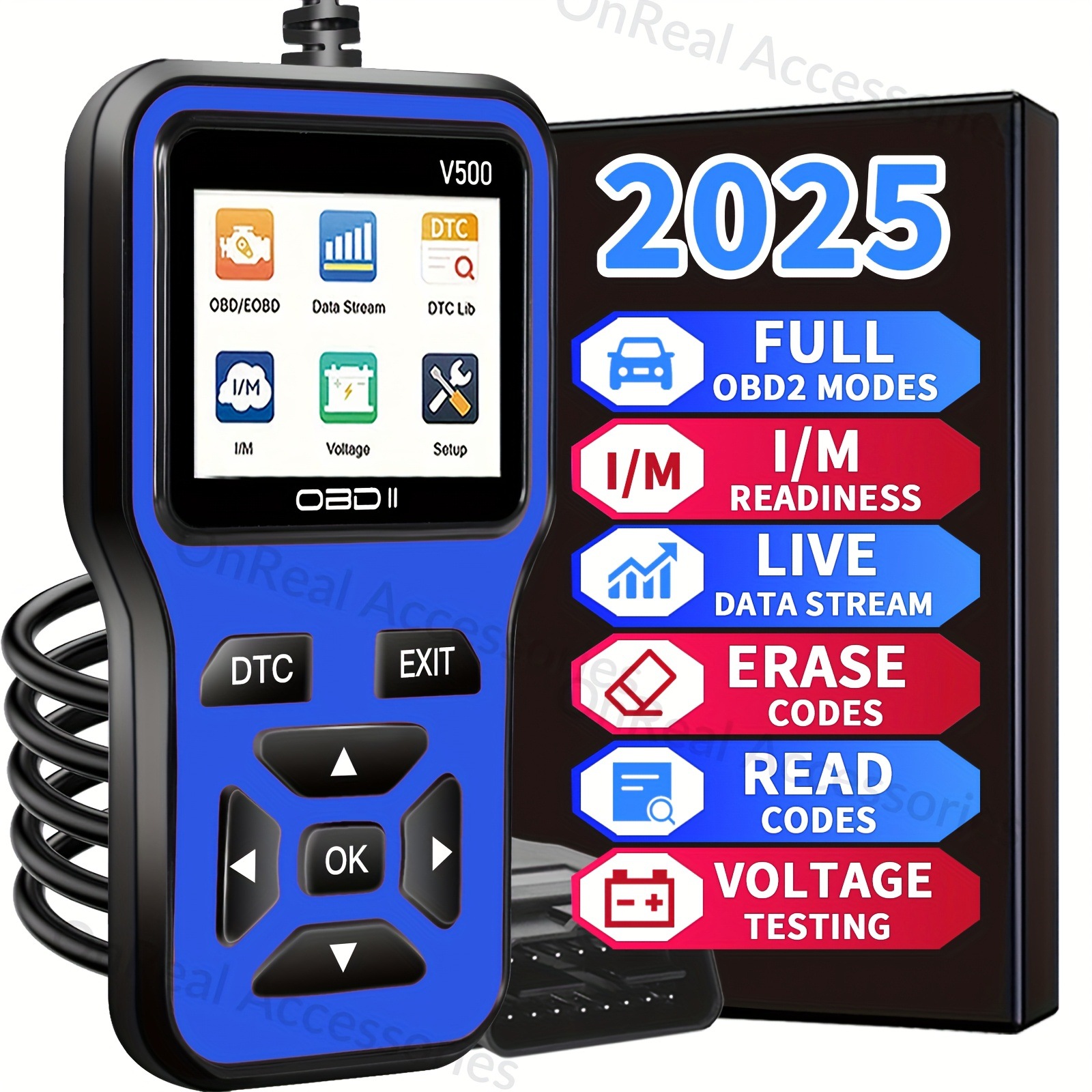 V500 Automotive Diagnostic Tool OBD2 Decoder &amp; Clearer Universal Display Screen