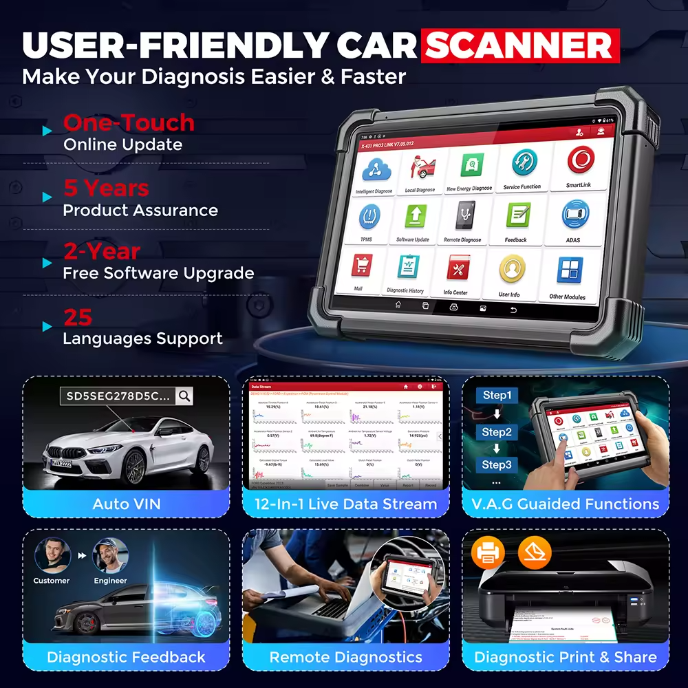 2026 LAUNCH X431 PRO3S+ SmartLink HD 12V &amp; 24V Obd2 Scanner Full System Diagnostic Scanner Car Truck Diagnostic Tool