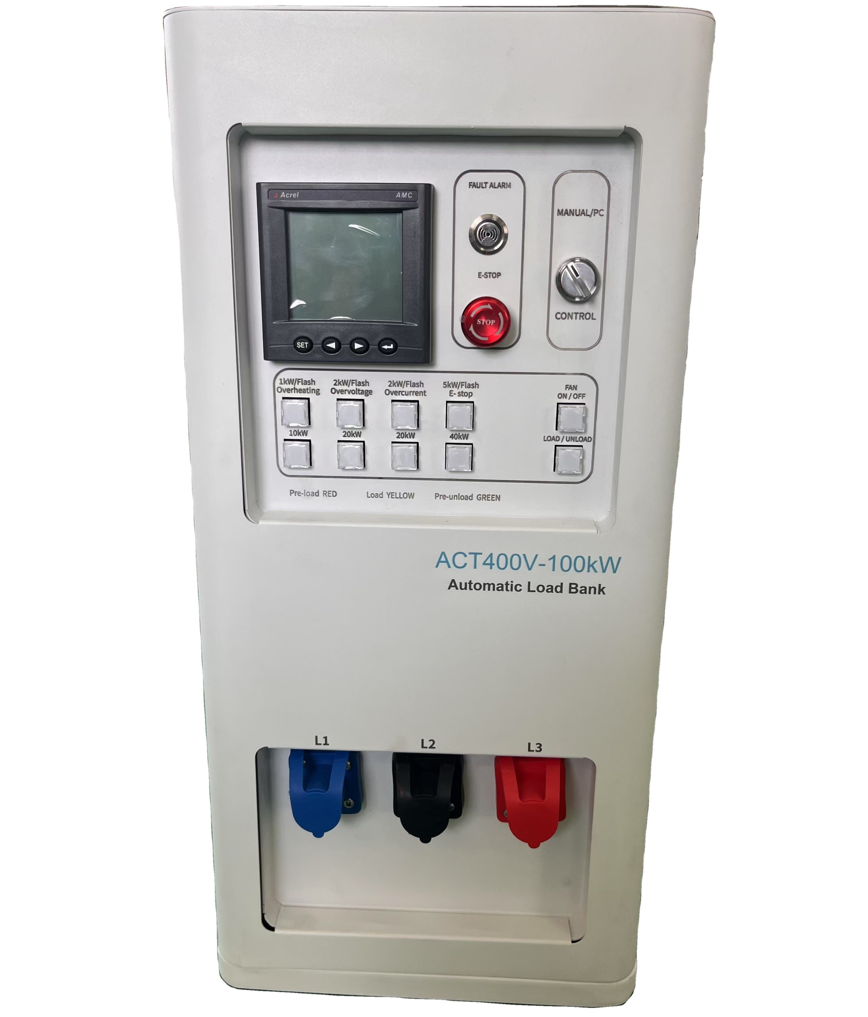 Detailed product view of the load bank
