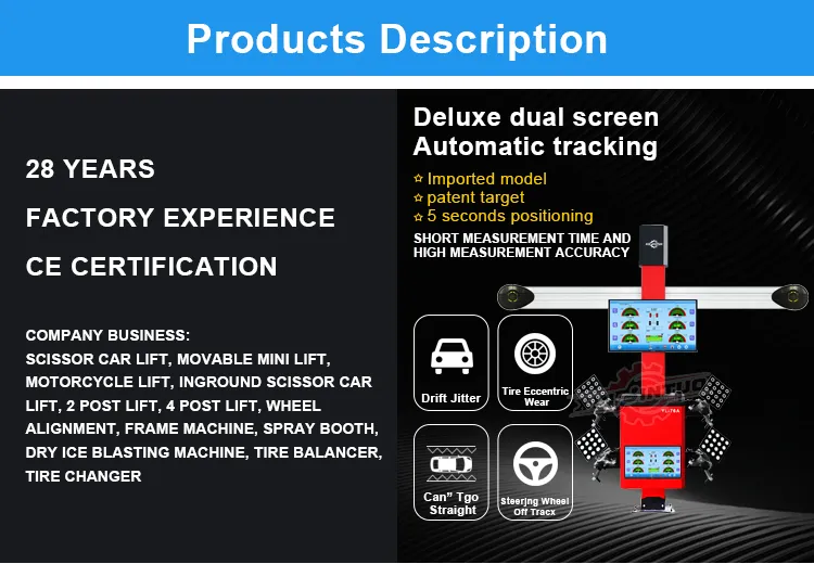 Factory Custom 3D Wheel Alignment Machine and Four Post Car Lift Wheel Aligner Equipment