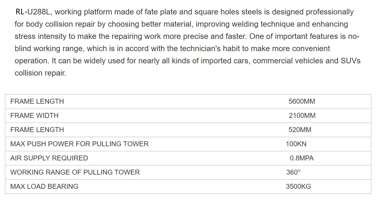 Car Frame Machine Automotive Bench Auto Repair Equipment
