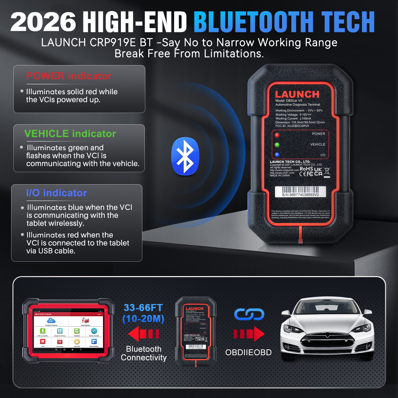 LAUNCH X431 CRP919E BT Wireless ECU Coding Diagnostic Tool Machine CANFD DOIP FCA with 2 Years Free