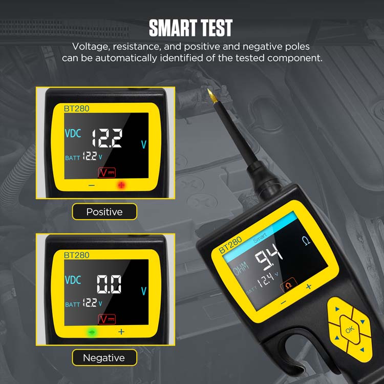 2026 AUTOOL BT280 Electric System Circuit Tester Automotive Electrical System Tools 9V-30V Electrical System Diagnostic Tool