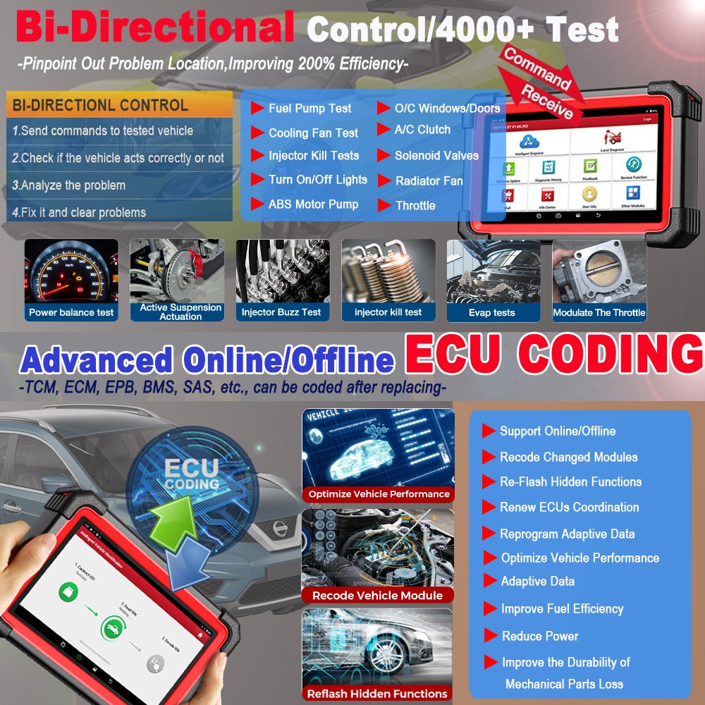 LAUNCH X431 CRP919E BT Car Diagnostic Tool Auto OBD2 Scanner Full System ECU Programming Vehicle Tools