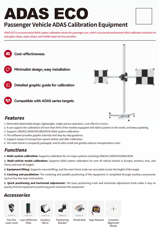 SmartSafe ADAS ECO Advanced High Precision On-Board Forward Radar ADAS Calibration System Automotive Vehicle Auto