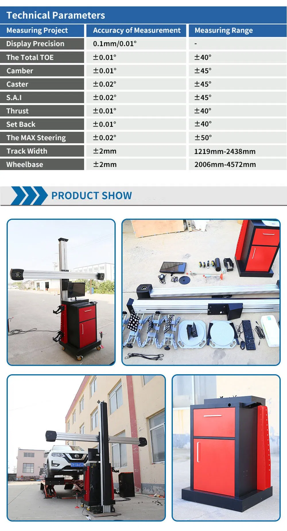 Factory Price Portable Mobile Automatic 3D Camera Digital Wheel Alignment Machine Equipment