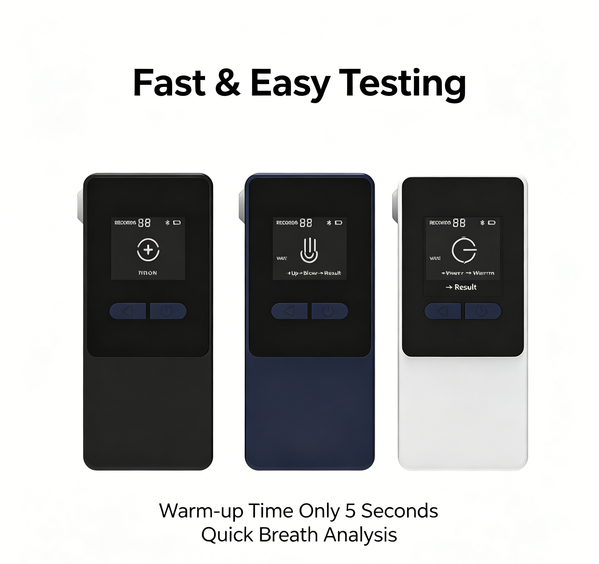 AT808 Bluetooth Fuel Cell Alcohol Tester Portable Breath Analyzer App Connection High Accuracy For Home Travel