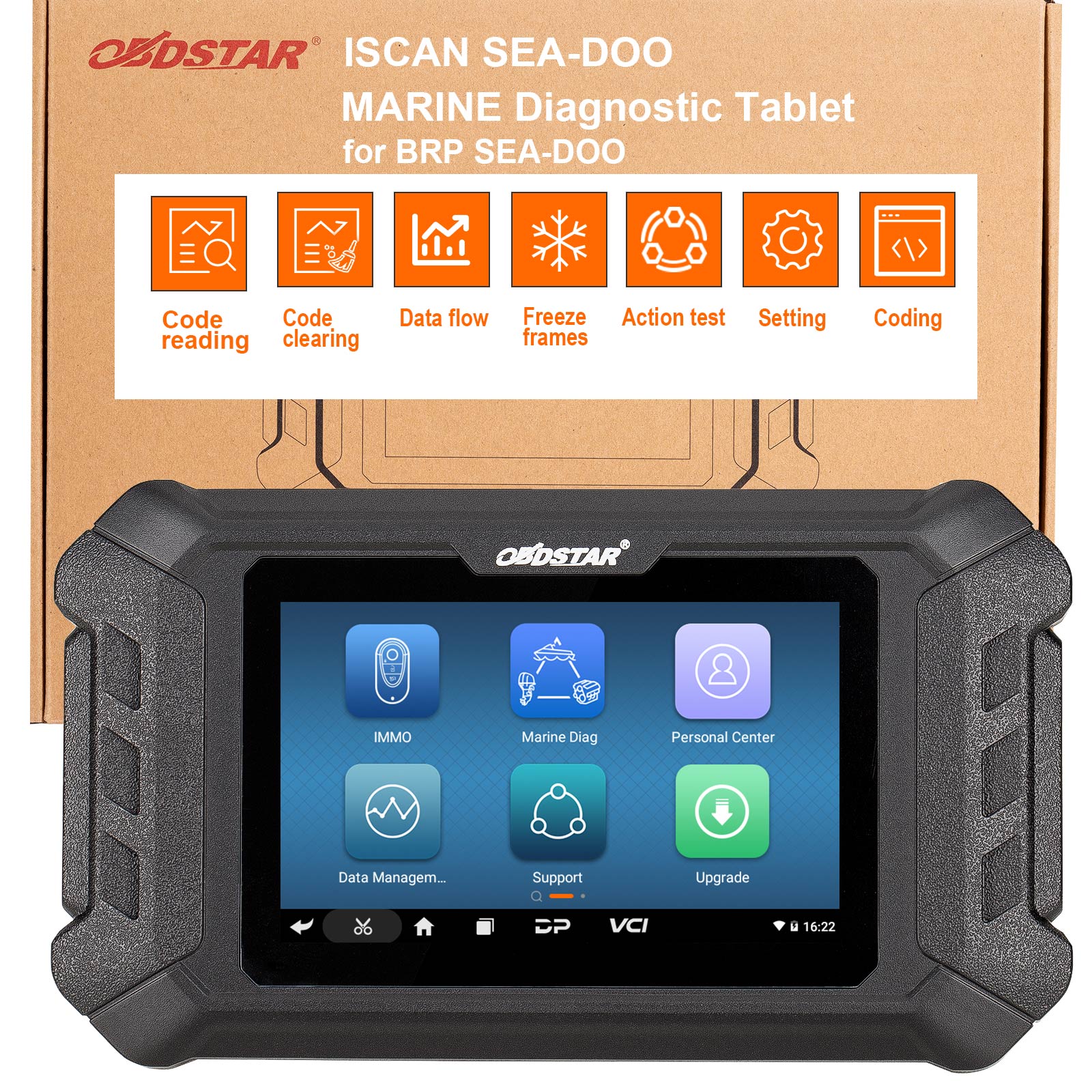 OBDSTAR ISCAN SEA-DOO Marine Diagnostic Tablet Android OS Wi-Fi 1 Year Warranty For BRP SEA-DOO-System Diagnostics Live Data