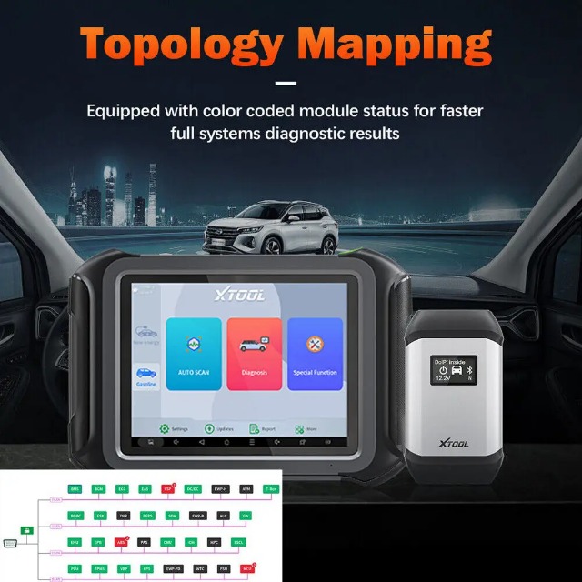 XTOOL D9EV D9 EV Car Diagnostic Tools for Tesla / BYD Energy Vehicles with Battery Pack Detection Active Test, Topology Mapping