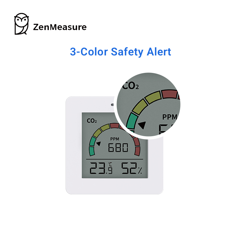 ZenMeasure Factory Wholesale Mini Portable CO2 Carbon Dioxide Gas Detector Sensor Air Quality Monitor Temperature Humidity