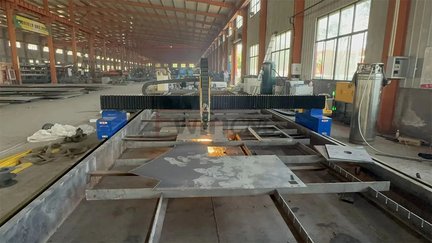 Fwincnc Fiber Laser Cutting Machine 6000 Watt Stainless Steel Metal Plates 20000W Sheet Cutter 12m Gantry
