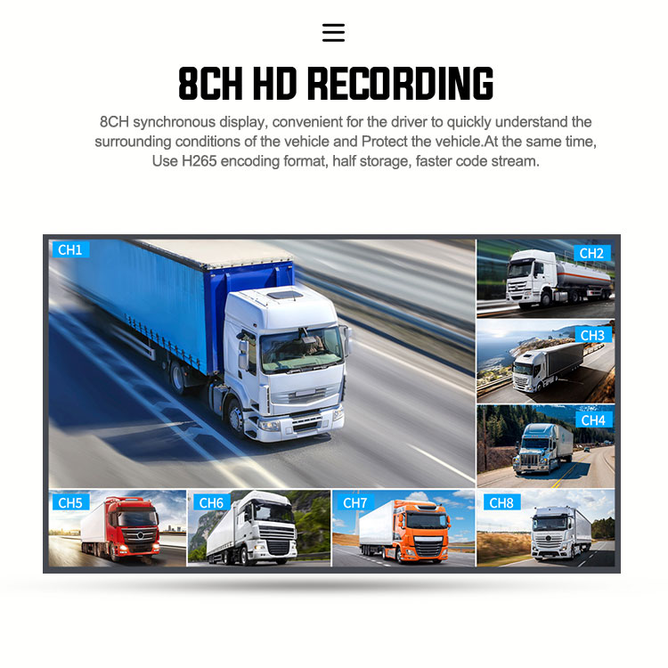 Top Ranking Truck Video Recorder 4G MDVR Camera Systems 8 Channel HD 1080P AHD Mobile DVR Systems For Fleets