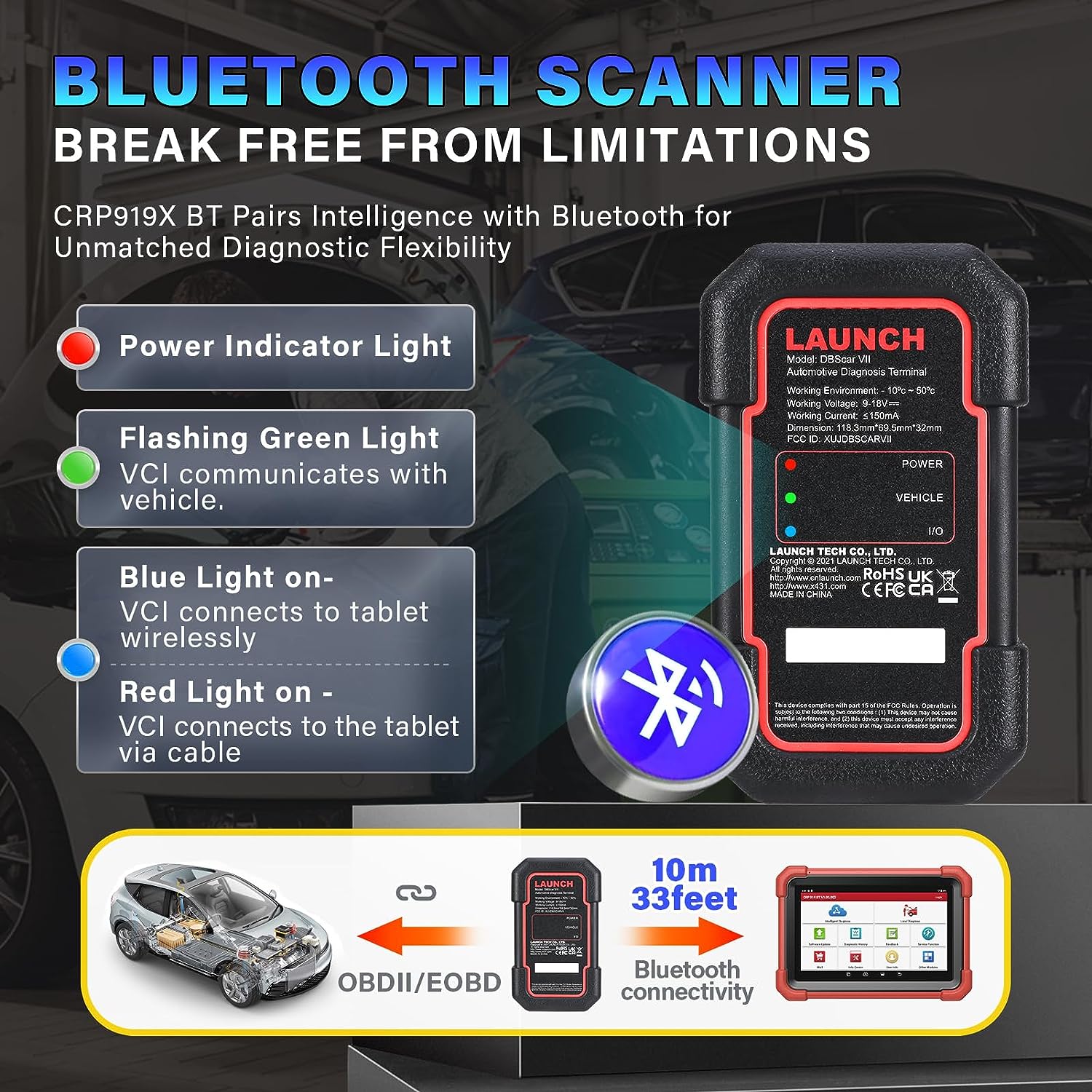 Obd2 Scanner Launch BT Professional Tools for Automotive Mechanics Launch X431 CRP919X BT OBD2 Full System Diagnostic