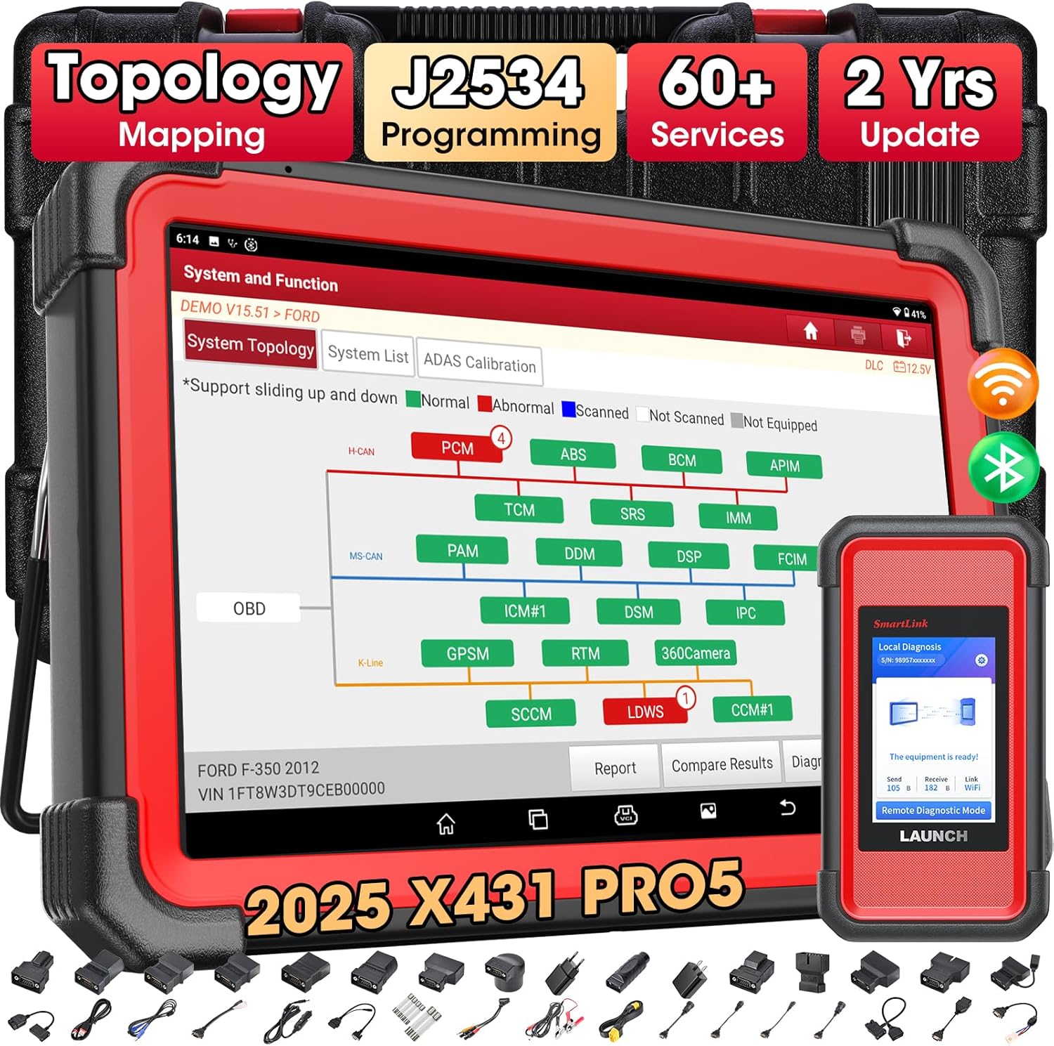 Launch X431 Pro5 OBD Intelligent Diagnosis Dual Diagnostic Modes Smartlink Ecu Programming Coding Remote Diagnostic Scanner
