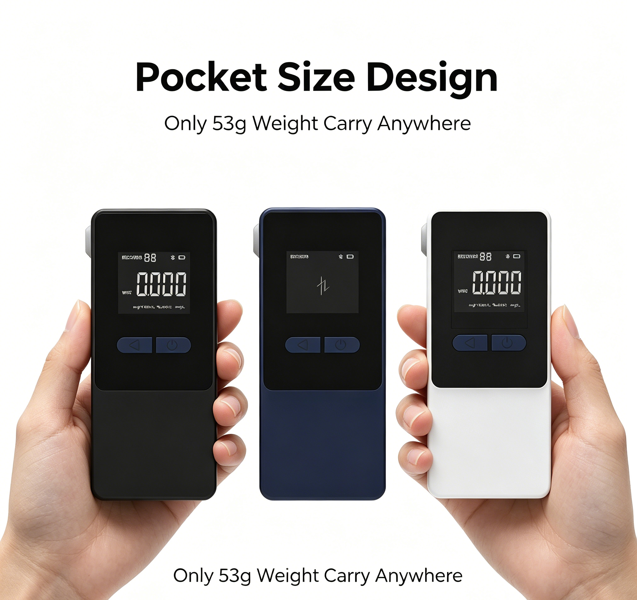 AT808 Bluetooth Fuel Cell Alcohol Tester Portable Breath Analyzer App Connection High Accuracy For Home Travel