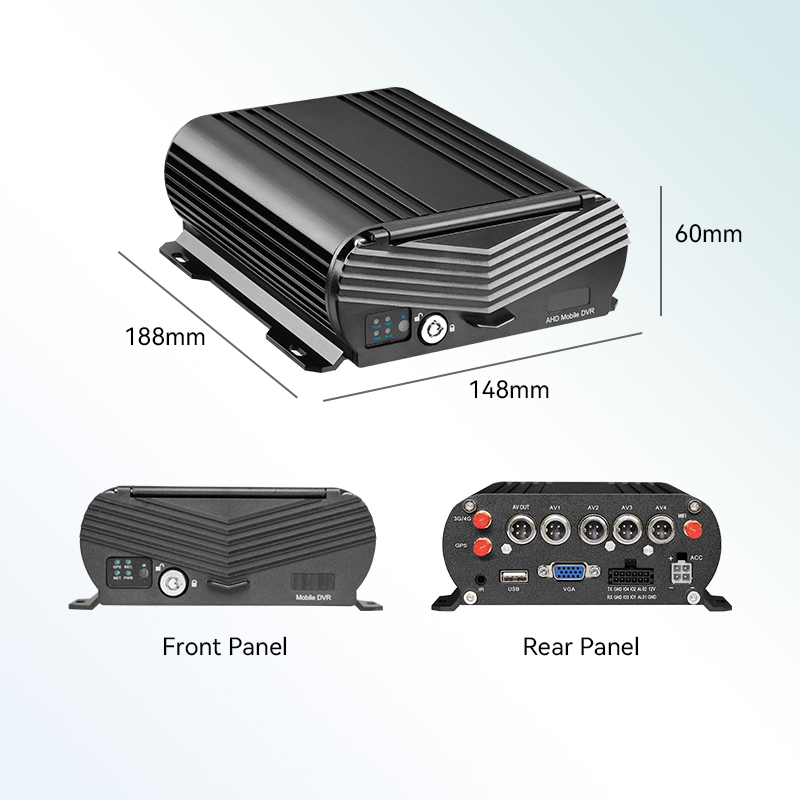 4G GPS WIFI 4CH Heavy Duty MDVR Monitor System with Waterproof HD Camera - Professional Dash Cam Recorder for Truck &amp; Bus Fleet