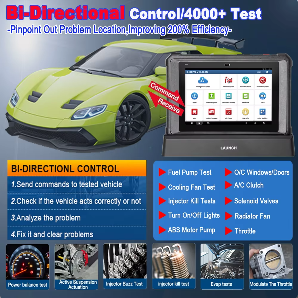 LAUNCH X-431 PAD V ELITE SmartLink Topology Commercial Vehicle 24V Truck Remote B-BOX New Extended Online Diagnostic Tools