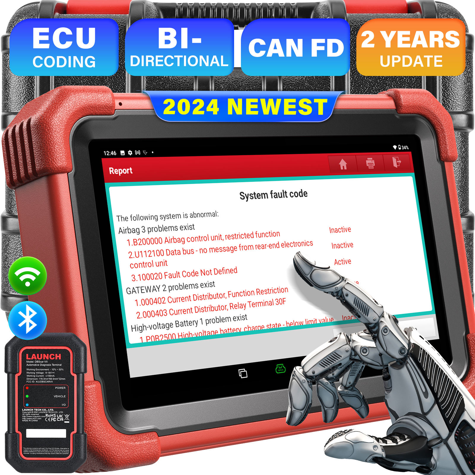 Obd2 Scanner Launch BT Professional Tools for Automotive Mechanics Launch X431 CRP919X BT OBD2 Full System Diagnostic