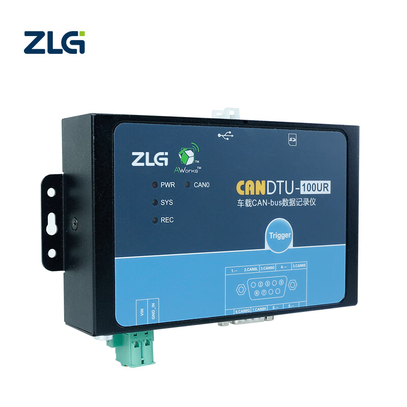 ZLG CANDTU-100UR 32GB Expandable CAN Bus Data Logger Single-Channel Automotive Black Box