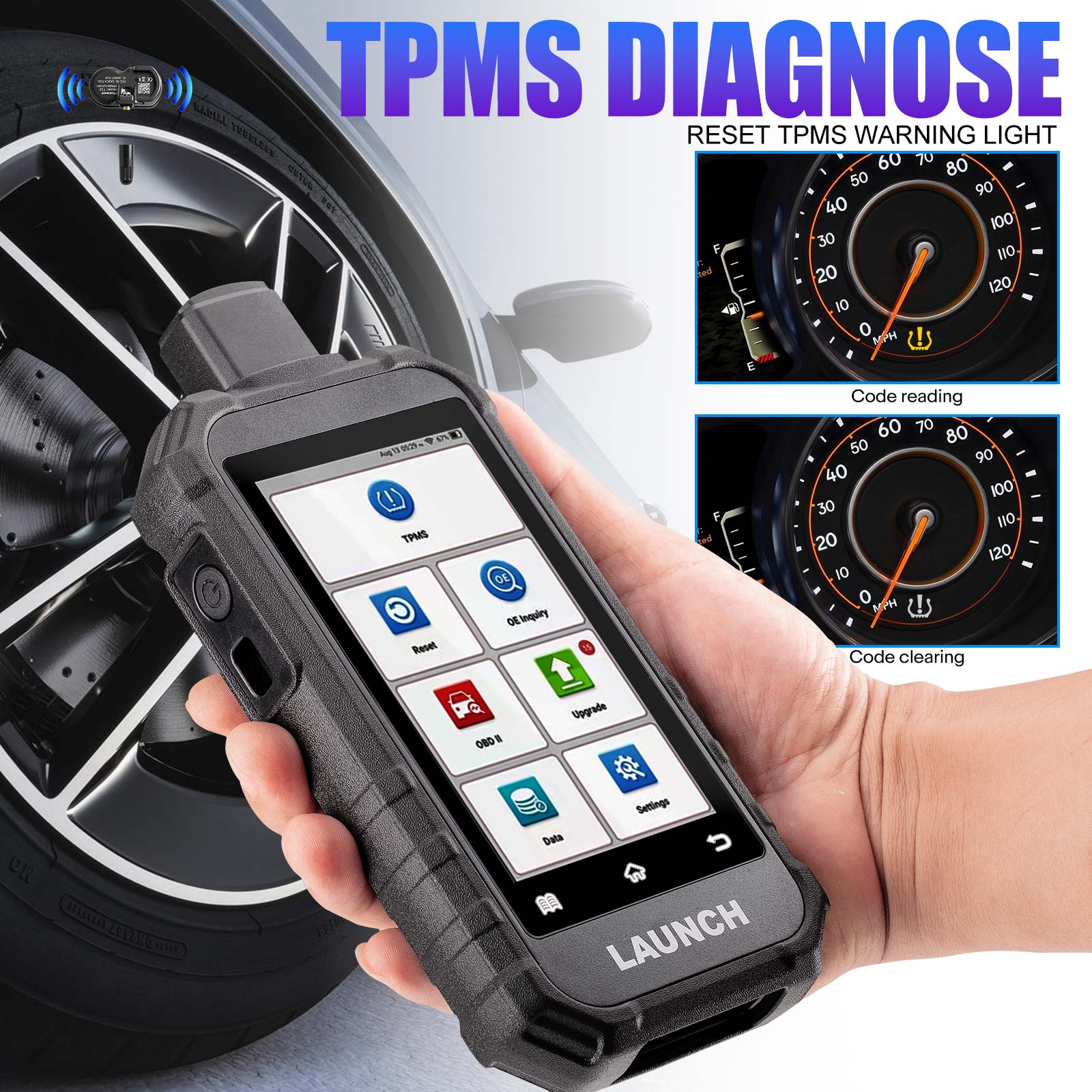 LAUNCH TPMS 5011 V2 Tpms SensCar Diagnostic Tool with 12 Resets Programming &amp; OE Inquiry Function for Tire Pressure Monitoring