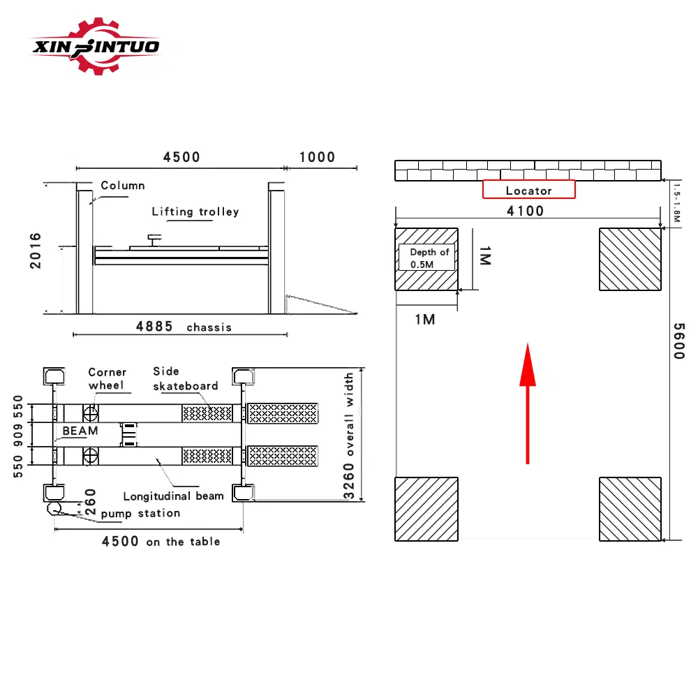 Xinjintuo Factory Custom 3D Wheel Alignment Machine and Four Post Car Lift Wheel Aligner Equipment