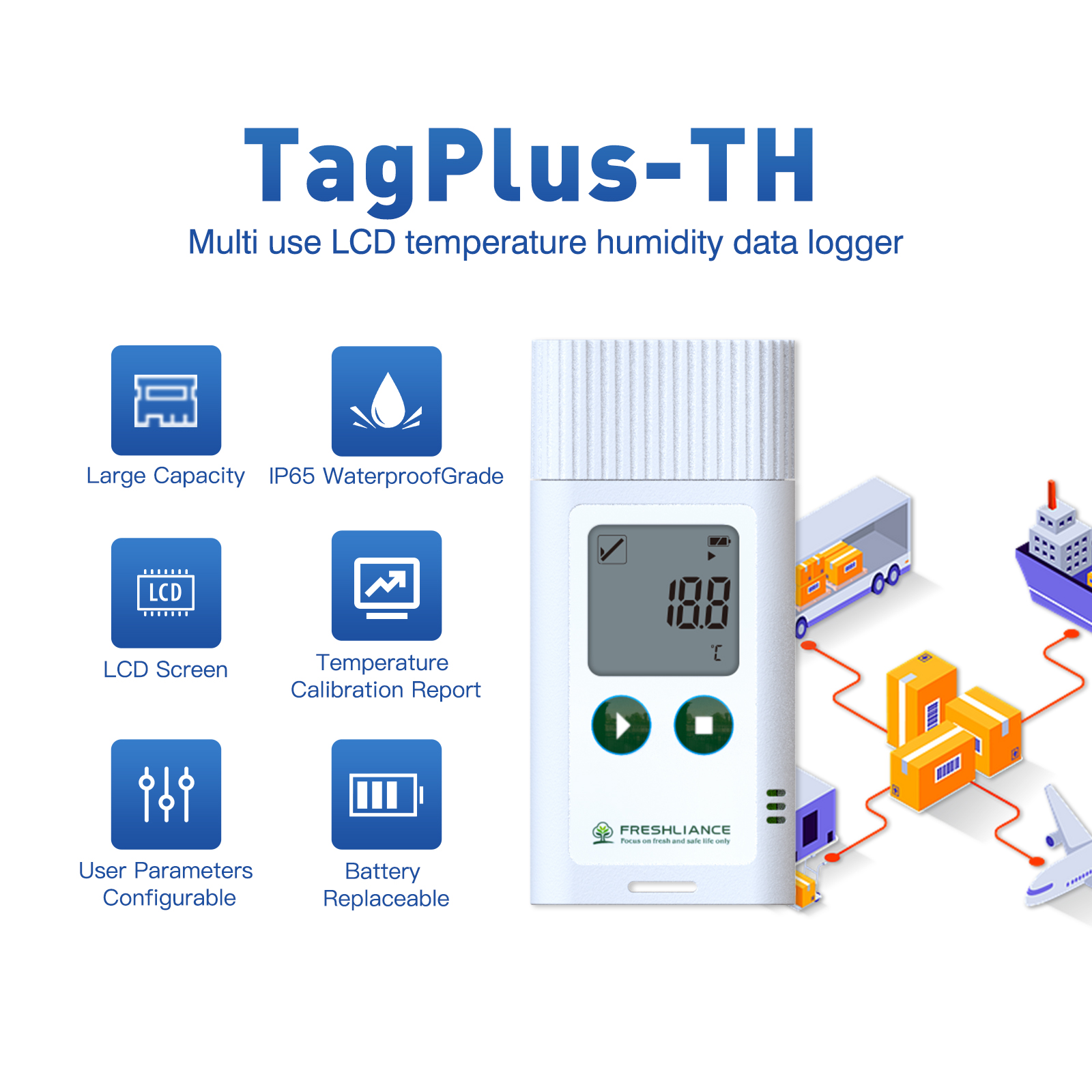 Waterproof USB Data Logger for Fleet Vehicle and Storage Temperature Tracking