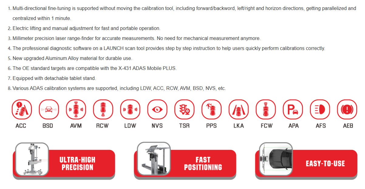 Coalition LAUNCH X-431 ADAS PRO PLUS Automatic Intelligent Calibration System Automobile Assistance Systems Professional Garage