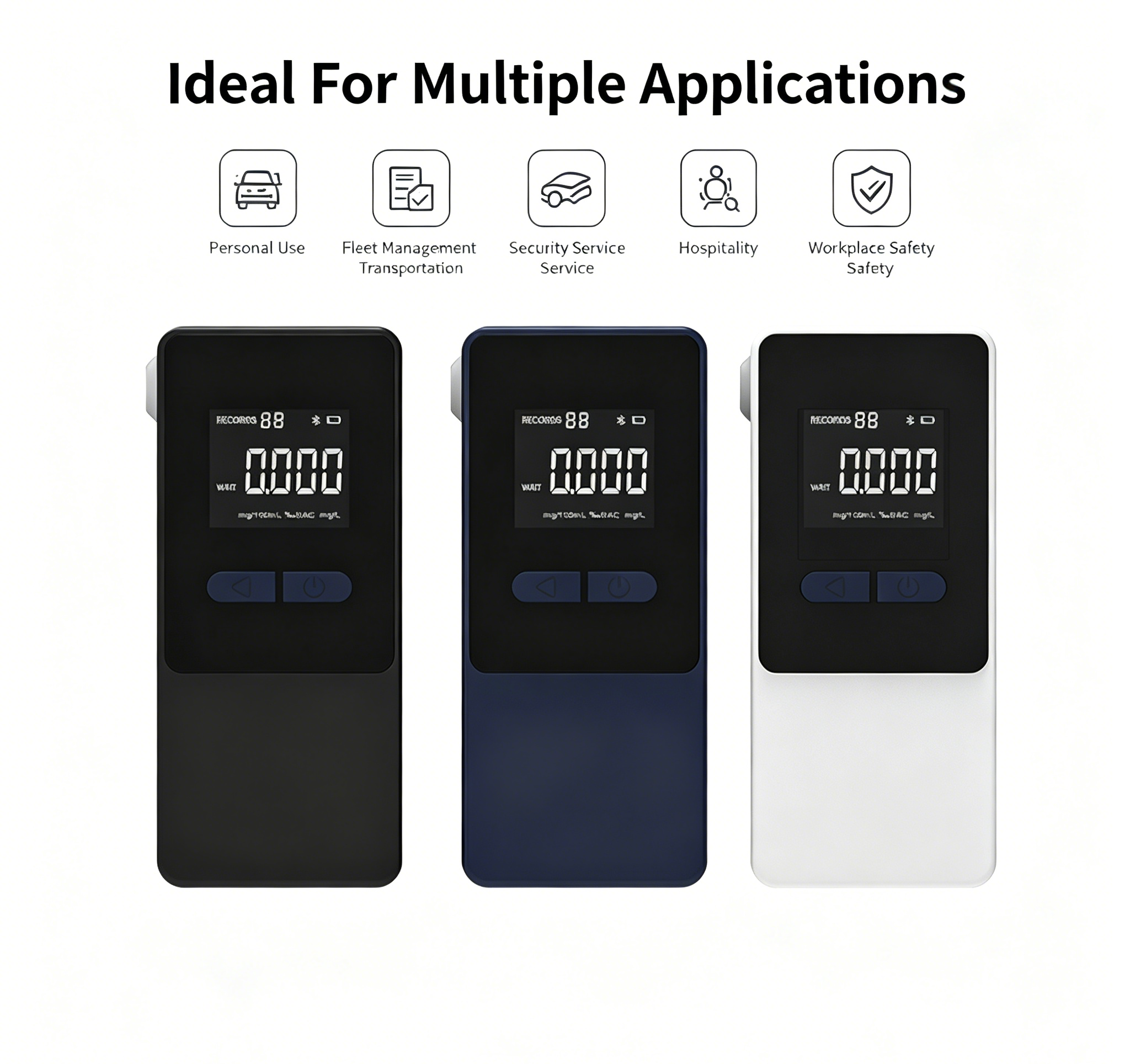AT808 Bluetooth Fuel Cell Alcohol Tester Portable Breath Analyzer App Connection High Accuracy For Home Travel