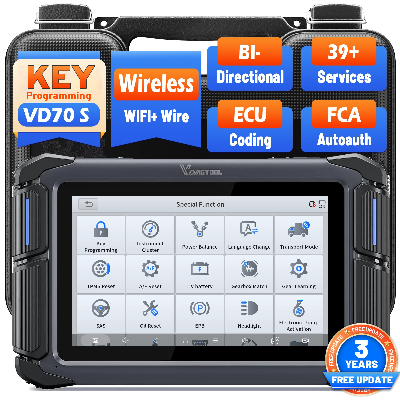 EU Warehouse VDIAGTOOL VD70S Obd 2 Scanner Bidireccional Car Remote Programming Device Latest Diagnostic Machine for Vehicles