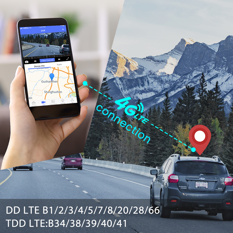 2K Truck System 4g Dashcam for the Vehicle Fleet Management on Cmsv6 Fit 9-36V and 512G Card 4g Car Camera