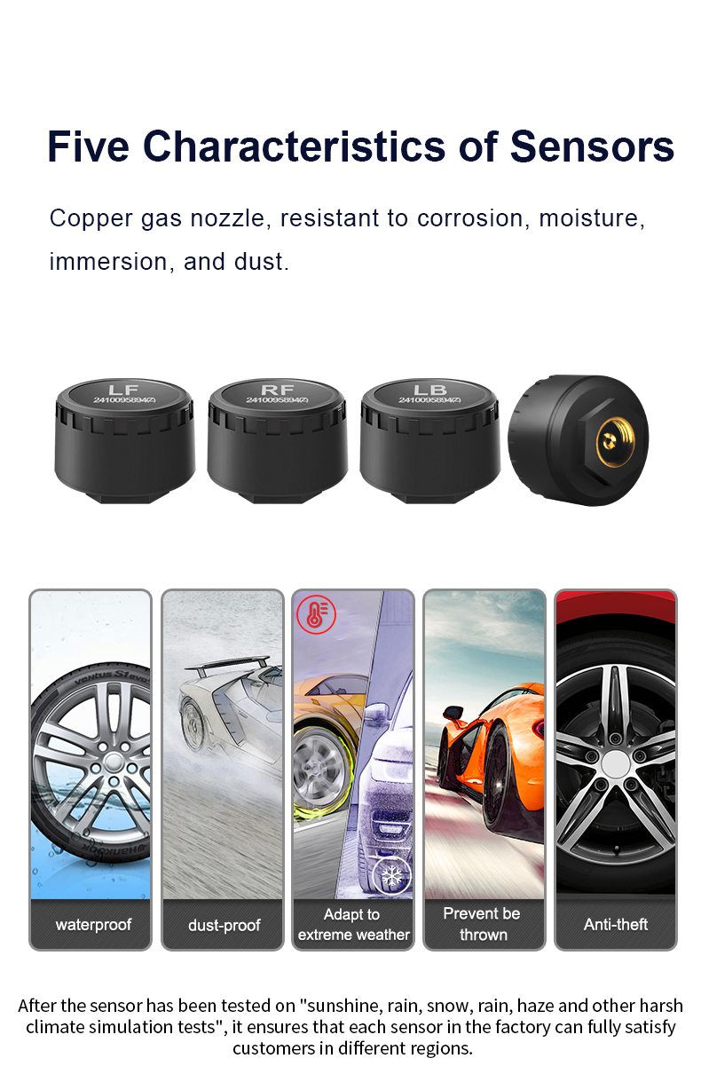 Bluetooth Mobile APP TPMS Tire Pressure Monitoring System Supports Android/IOS for Car Tyre Diagnostic Mobile Display Tool