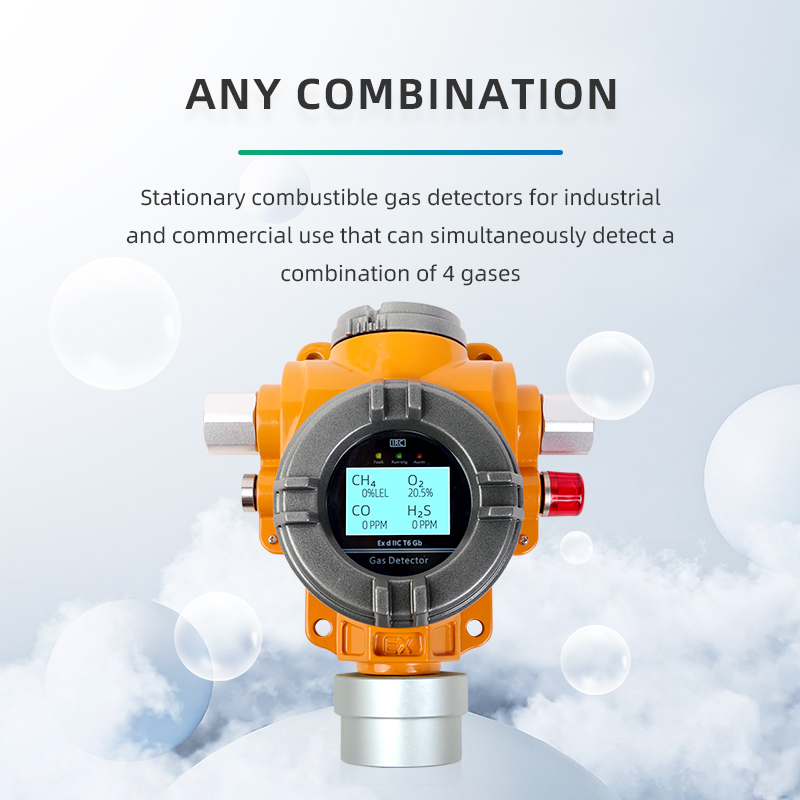 Industrial Explosive Poisonous Confined Space CO2 Carbon Dioxide 4 In 1 Multigas Fixed Gas Detector