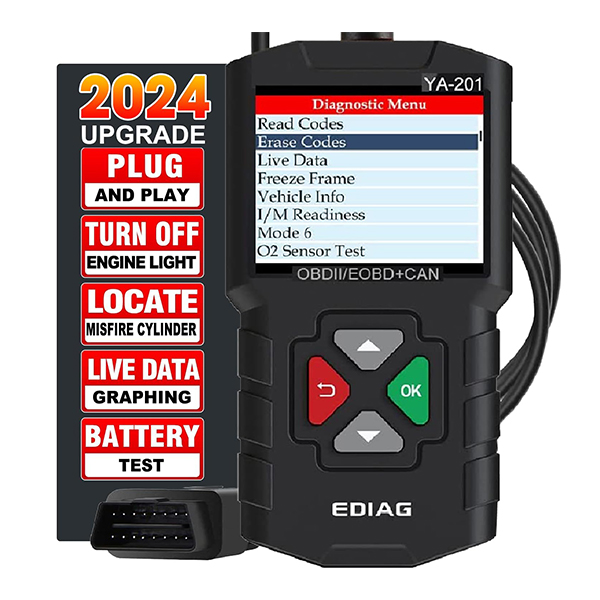 Ediag YA-201 Professional Automotive Scanner for 12V Vehicles Lifetime Free OBD2 Scanner Diagnostic Tool
