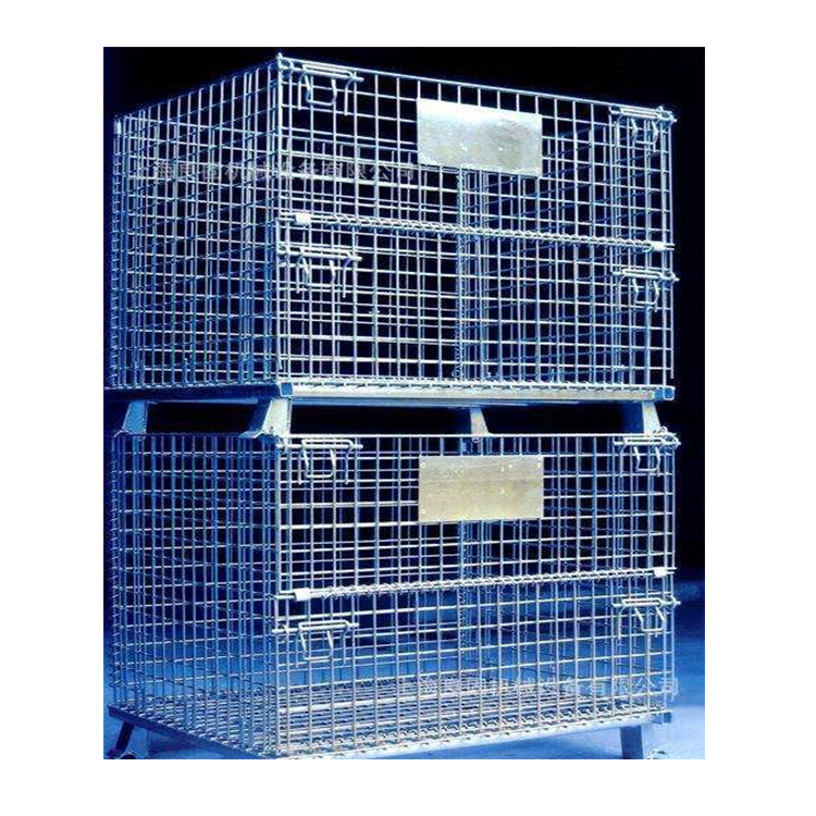 Collapsible Pallet Cage Wire Mesh Forklift Container Mesh Roll Stillage Cage