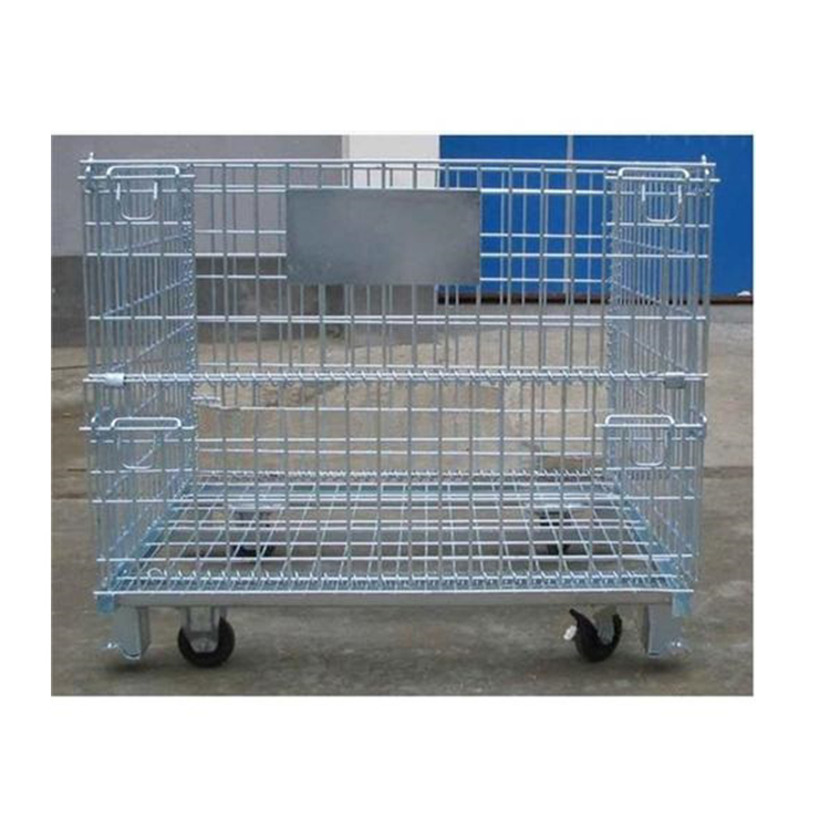 Collapsible Pallet Cage Wire Mesh Forklift Container Mesh Roll Stillage Cage