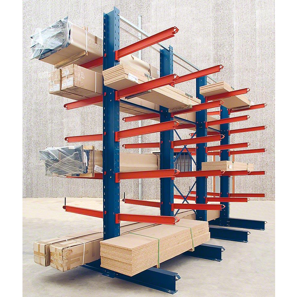 Double Side Assemble Cantilever Rack Warehouse Cantilever Racking  Heavy Duty Adjustable Cantilever Storage Rack