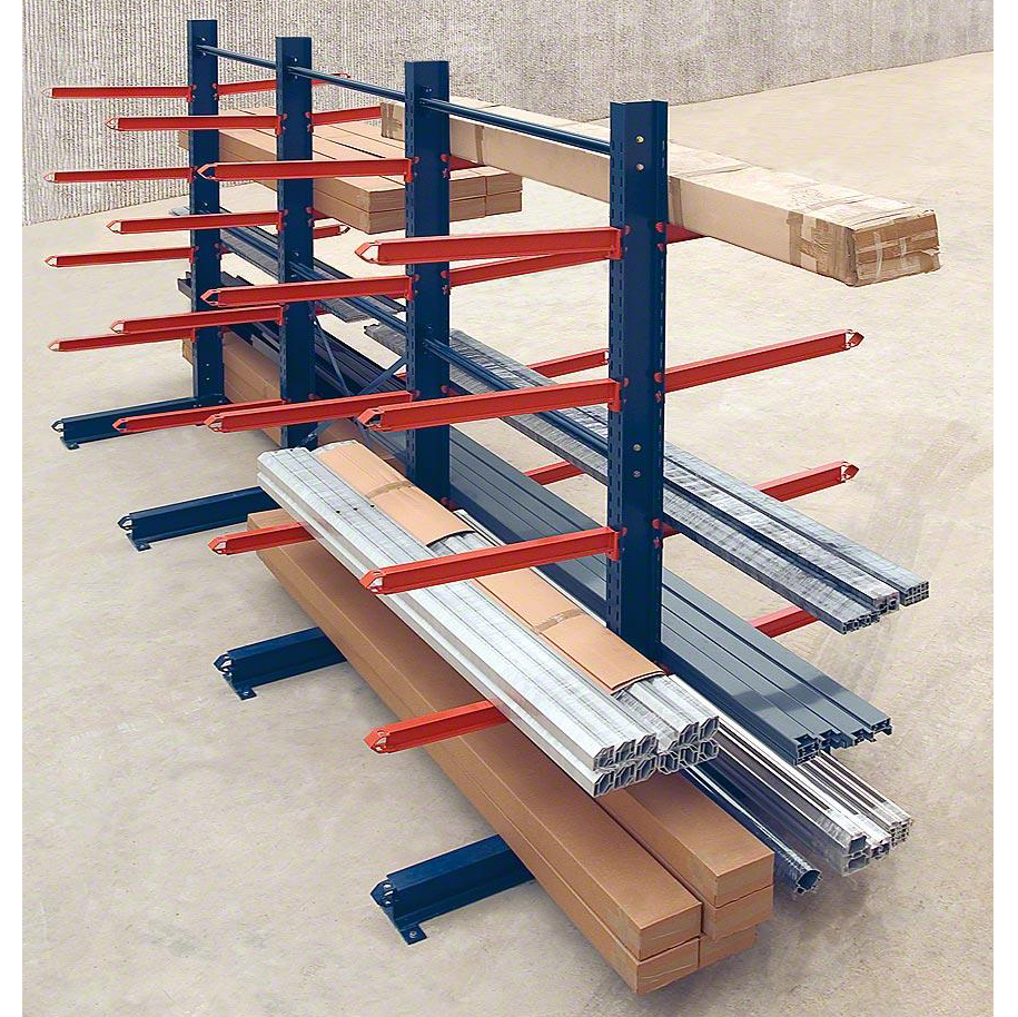 Double Side Assemble Cantilever Rack Warehouse Cantilever Racking  Heavy Duty Adjustable Cantilever Storage Rack