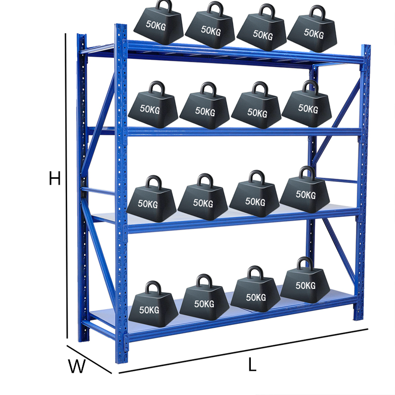 Maobang Steel Medium Duty 4-Tier Industrial Storage Racking System Powder Coated Finish 100-1000kg/Level Capacity 3-Year