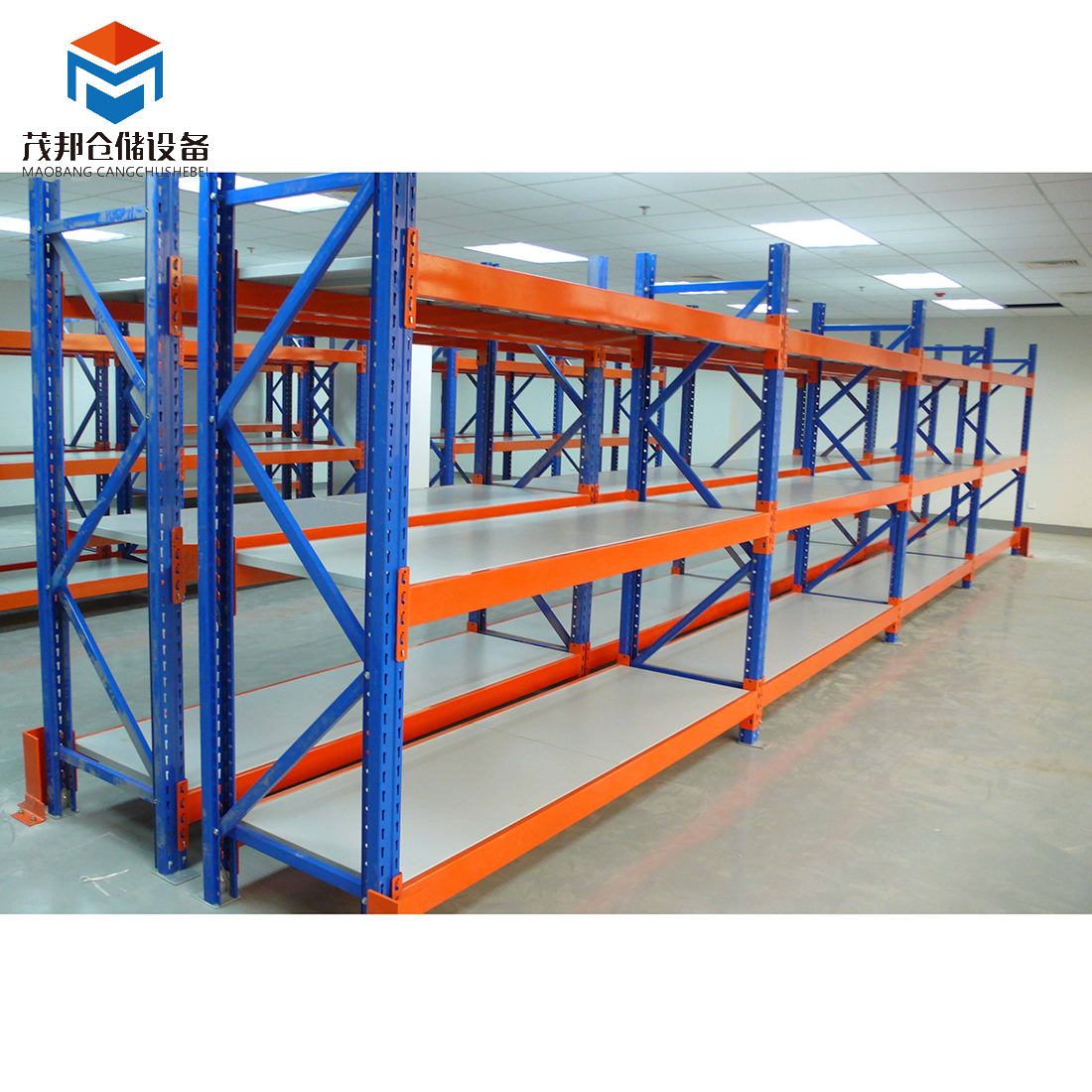 Maobang Multi-Functional Steel Medium Duty 4-Tier Warehouse Rack-Easy Assembly Customizable Size Powder Coated 3-Year Warranty