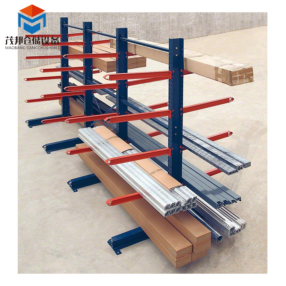 Double Sided Industrial Metal Cantilever Plywood Racks for Long Lumber Goods